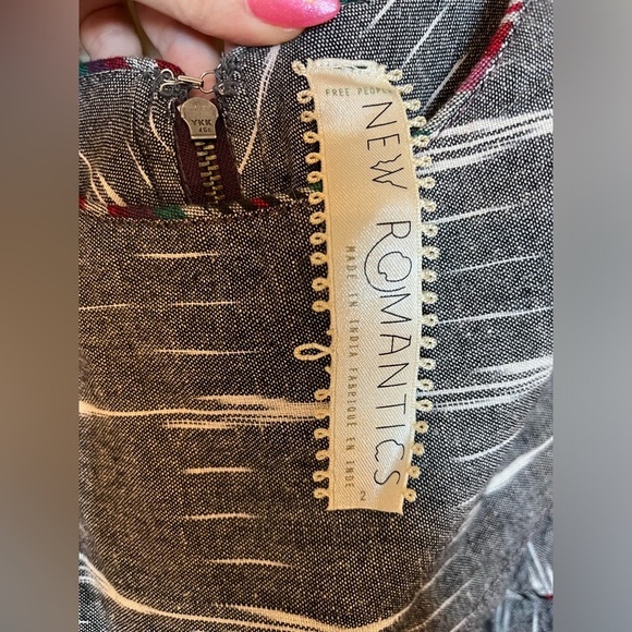 Free People Gray and White Patterned Dress - Picture 4 of 8